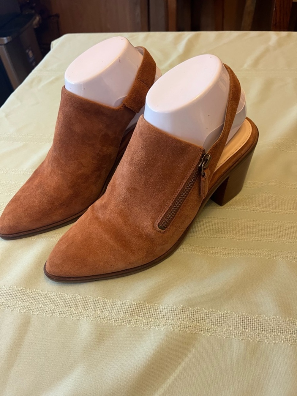 Cole Haan Rust Suede Slingback Mules with Side Zip size 8